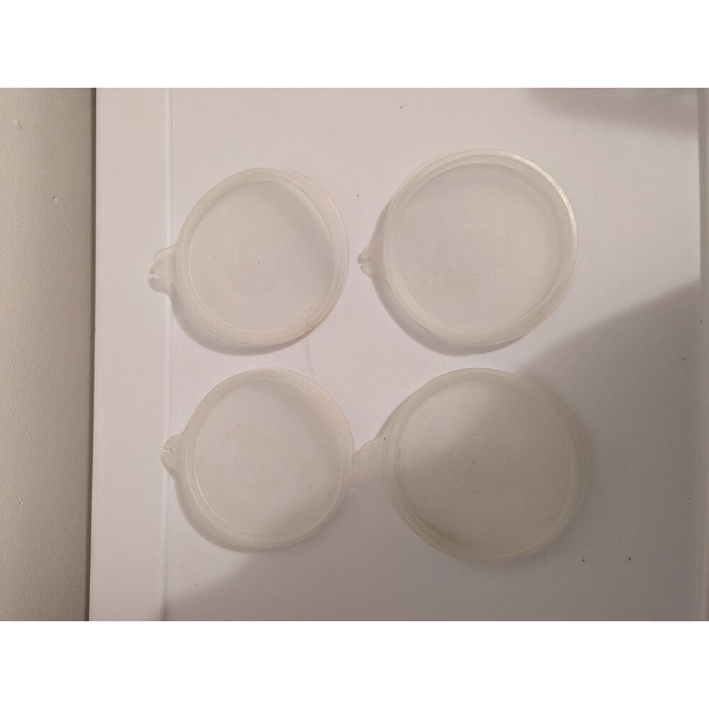 Vintage Tupperware Round Replacement 3 3/4" H seal mold #733 clear Set of‎ 4